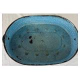 Vintage Blue Enamel Roaster 18" x 12"
