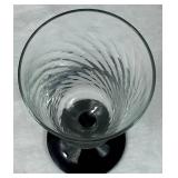 Luminarc France Optic Swirl Black Stem Wine and Champagne Glasses