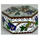 Cloisonne Rice Bowls and Trinket Box plus Hokutosha Occupied Japan Trinket Tray & Demitasse Cup