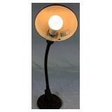 Vintage Metal Goose Neck Adjustable Lamp with Cast Base