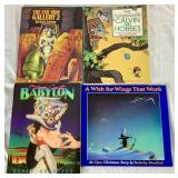 Cartoon Books-  Calvin and Hobbes, The Far Side Gallery 2, Bloom County Babylon and A Wish for Wings That Work