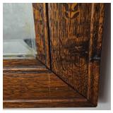 Antique Beveled Leaded Glass Mirror