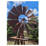 Weathered Metal Windmill/Weather Vane