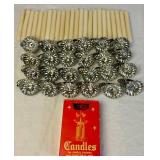 Antique Western Germany Metal Christmas Tree Pinecone Clip On Candle Holders