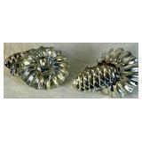 Antique Western Germany Metal Christmas Tree Pinecone Clip On Candle Holders