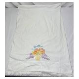 Vintage Linen Collection and Floral Crewel Embroidery Framed Artwork