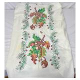 Vintage Linen Collection and Floral Crewel Embroidery Framed Artwork