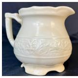 Vintage Off White Embossed Footed Creamer and Vintage Creamer with Daisy