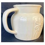 Vintage Off White Embossed Footed Creamer and Vintage Creamer with Daisy