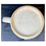 Vintage Off White Embossed Footed Creamer and Vintage Creamer with Daisy