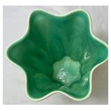 Red Wing Pottery Vase #887 Egg Shell White Exterior and Green Interior