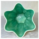 Red Wing Pottery Vase #887 Egg Shell White Exterior and Green Interior