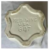 Red Wing Pottery Vase #887 Egg Shell White Exterior and Green Interior