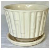 Vintage McCoy Ceramic Pitcher and Bamboo Pottery Planter