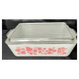 Set of Vintage Pink Gooseberry Pyrex Refrigerator Dishes