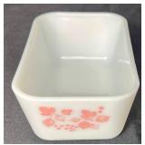 Set of Vintage Pink Gooseberry Pyrex Refrigerator Dishes