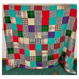 Vintage Handmade Patchwork Quilt 62" x 90"