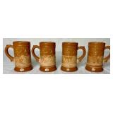 Vintage Greentown Chocolate Glass/Caramel Slag Glass Mug and Smaller Steins