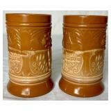 Vintage Greentown Chocolate Glass/Caramel Slag Glass Mug and Smaller Steins