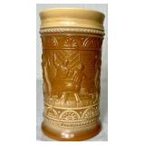 Vintage Greentown Chocolate Glass/Caramel Slag Glass Mug and Smaller Steins