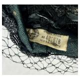 Two Vintage Black Hats with Short Veils