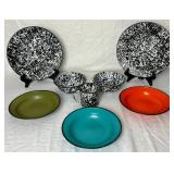 Vintage Enamelware Set -Plates, Bowls and Mug