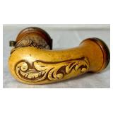 Antique Meerschaum Hand Carved Smoking Pipe with Brass Mounted Cap