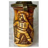 Antique Meerschaum Hand Carved Smoking Pipe with Brass Mounted Cap