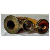 Antique Meerschaum Hand Carved Smoking Pipe with Brass Mounted Cap