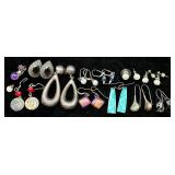 Collection of Sterling Silver - earrings and cultured pearl earrings