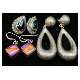 Collection of Sterling Silver - earrings and cultured pearl earrings