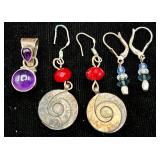 Collection of Sterling Silver - earrings and cultured pearl earrings