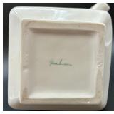 Antique Boehm USA Porcelain Bisque Pitcher Basket Weave