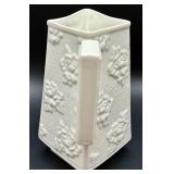 Antique Boehm USA Porcelain Bisque Pitcher Basket Weave