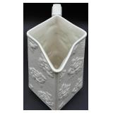 Antique Boehm USA Porcelain Bisque Pitcher Basket Weave