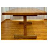Solid Maple Butcher Block Kitchen Table and 6 MCM Italian Loewenstein Chairs