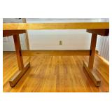Solid Maple Butcher Block Kitchen Table and 6 MCM Italian Loewenstein Chairs