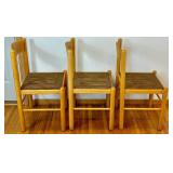 Solid Maple Butcher Block Kitchen Table and 6 MCM Italian Loewenstein Chairs