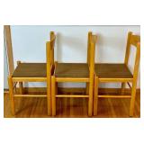 Solid Maple Butcher Block Kitchen Table and 6 MCM Italian Loewenstein Chairs