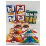 Crackers, Marshmallows, Brownie Mix