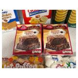 Crackers, Marshmallows, Brownie Mix