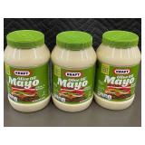 OK 2 - Set of 3 Kraft Olive Oil Mayo Jars - 30 FL OZ Each
