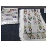 2 Feather Patterned Runners...