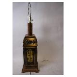 Vintage Wooden and Brass Table Lamp