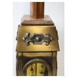 Vintage Wooden and Brass Table Lamp