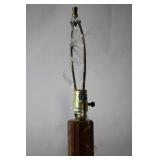 Vintage Wooden and Brass Table Lamp