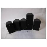 Set of 5 Yamaha Black Surround Sound Speakers