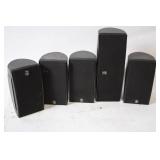 Set of 5 Yamaha Black Surround Sound Speakers