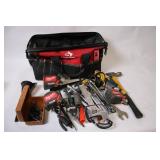 Comprehensive Tool Set with Bag Including Wrenches, Tape Measures, and More