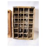 Vintage Wooden Tray and Bottle Carrier Set